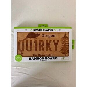 Oregon QU1RKY License Plate Bamboo Cutting Board,Wall Decor The Beaver State
